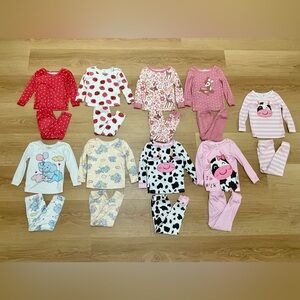 2T Toddler Girl Pajama Bundle – 9 Sets – SHEIN – Snug Fit – Gently Used